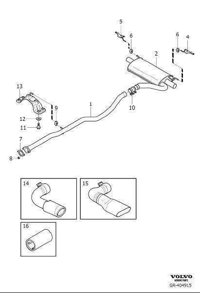 2010 Volvo C70 End pipe. Exhaust, System, Variant - 31405592 | Smythe ...