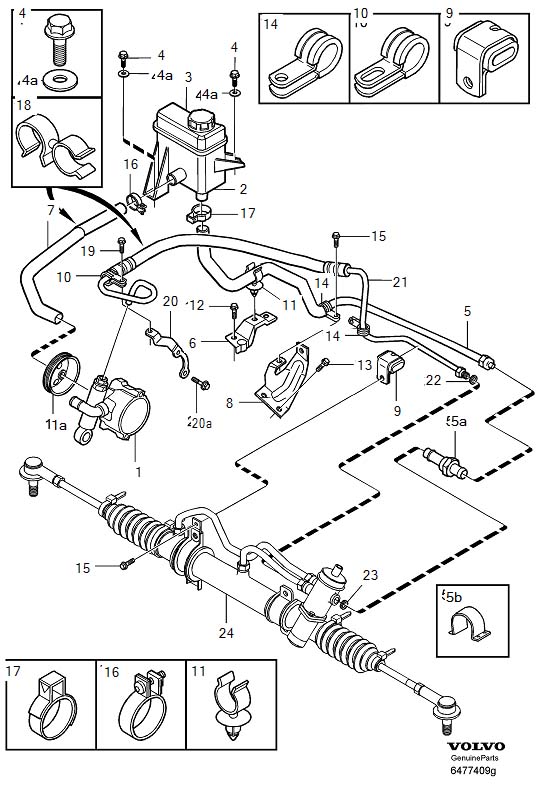 2011 Volvo Tube. Pump, Servo Steering -1999 4CYL EXC B4184SM. 2000